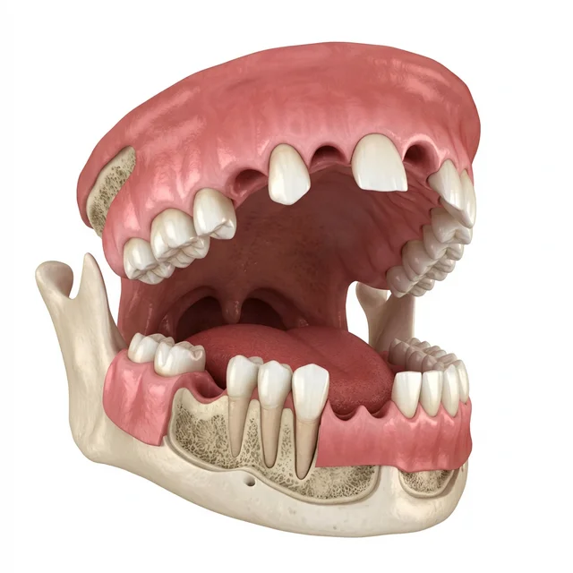 Multiple missing teeth before treatment